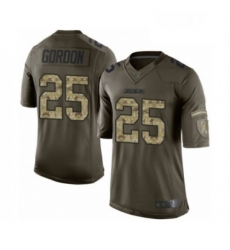 Men Los Angeles Chargers 25 Melvin Gordon Limited Green Salute to Service Football Jersey Men Los Angeles Chargers 25 Melvin Gordon Limited Green Salute to Service Football Jersey