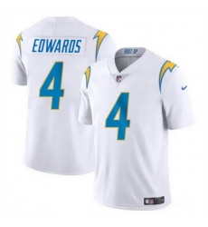 Men Los Angeles Chargers 4 Gus Edwards White Vapor Limited Stitched Football Jersey Men Los Angeles Chargers 4 Gus Edwards White Vapor Limited Stitched Football Jersey