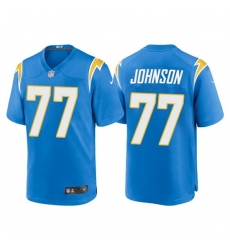 Men Los Angeles Chargers 77 Zion Johnson Blue Limited Stitched jersey Men Los Angeles Chargers 77 Zion Johnson Blue Limited Stitched jersey