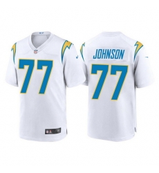 Men Los Angeles Chargers 77 Zion Johnson White Limited Stitched jersey Men Los Angeles Chargers 77 Zion Johnson White Limited Stitched jersey