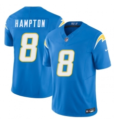 Men Los Angeles Chargers 8 Omarion Hampton Blue 2025 Draft F U S E  Vapor Limited Stitched Football Jersey