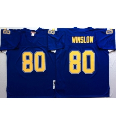 Men Los Angeles Chargers 80 Kellen Winslow Blue M&N Throwback Jersey Men Los Angeles Chargers 80 Kellen Winslow Blue M&N Throwback Jersey