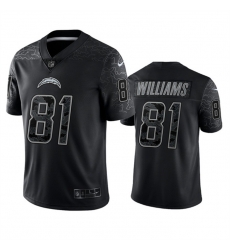 Men Los Angeles Chargers 81 Mike Williams Black Reflective Limited Stitched Football Jersey Men Los Angeles Chargers 81 Mike Williams Black Reflective Limited Stitched Football Jersey