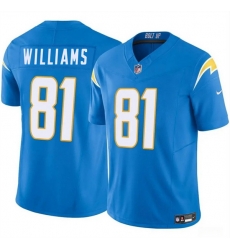 Men Los Angeles Chargers 81 Mike Williams Blue 2024 F U S E Vapor Limited Stitched Football Jersey