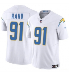 Men Los Angeles Chargers 91 Da 27Shawn Hand White 2024 F U S E Vapor Limited Stitched Football Jersey