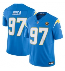 Men Los Angeles Chargers 97 Joey Bosa Light Blue 2023 F U S E With John Madden Patch Vapor Limited Stitched Football Jersey Men Los Angeles Chargers 97 Joey Bosa Light Blue 2023 F U S E With John Madden Patch Vapor Limited Stitched Football Jersey