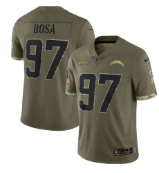 Men Los Angeles Chargers 97 Joey Bosa Olive 2022 Salute To Service Limited Stitched Jersey Men Los Angeles Chargers 97 Joey Bosa Olive 2022 Salute To Service Limited Stitched Jersey