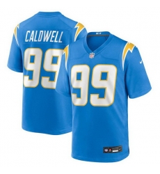 Men Los Angeles Chargers 99 Jamaree Caldwell Blue 2025 Stitched Game Jersey Men Los Angeles Chargers 99 Jamaree Caldwell Blue 2025 Stitched Game Jersey