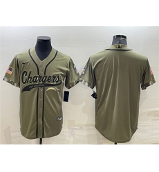Men Los Angeles Chargers Blank Olive Salute To Service Cool Base Stitched Baseball Jersey Men Los Angeles Chargers Blank Olive Salute To Service Cool Base Stitched Baseball Jersey