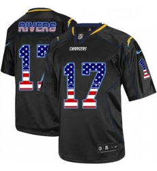 Men Nike Los Angeles Chargers 17 Philip Rivers Elite Black USA Flag Fashion NFL Jersey Men Nike Los Angeles Chargers 17 Philip Rivers Elite Black USA Flag Fashion NFL Jersey