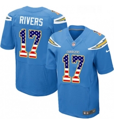 Men Nike Los Angeles Chargers 17 Philip Rivers Elite Electric Blue Alternate USA Flag Fashion NFL Jersey Men Nike Los Angeles Chargers 17 Philip Rivers Elite Electric Blue Alternate USA Flag Fashion NFL Jersey