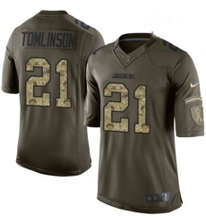 Men Nike Los Angeles Chargers 21 LaDainian Tomlinson Limited Green Salute to Service NFL Jersey Men Nike Los Angeles Chargers 21 LaDainian Tomlinson Limited Green Salute to Service NFL Jersey