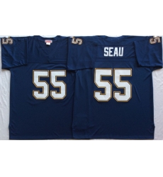 Men Nike Los Angeles Chargers 55 Junior Seau Navy M&N Throwback Jersey Men Nike Los Angeles Chargers 55 Junior Seau Navy M&N Throwback Jersey
