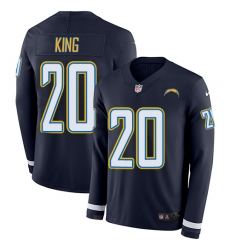 Nike Chargers #20 Desmond King Navy Blue Team Color Men Stitched NFL Limited Therma Long Sleeve Jersey Nike Chargers #20 Desmond King Navy Blue Team Color Men Stitched NFL Limited Therma Long Sleeve Jersey