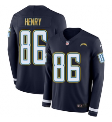 Nike Chargers #86 Hunter Henry Navy Blue Team Color Men Stitched NFL Limited Therma Long Sleeve Jersey Nike Chargers #86 Hunter Henry Navy Blue Team Color Men Stitched NFL Limited Therma Long Sleeve Jersey