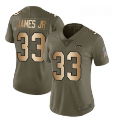 Chargers #33 Derwin James Jr Olive Gold Women Stitched Football Limited 2017 Salute to Service Jersey Chargers #33 Derwin James Jr Olive Gold Women Stitched Football Limited 2017 Salute to Service Jersey