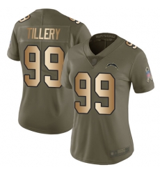 Chargers 99 Jerry Tillery Olive Gold Women Stitched Football Limited 2017 Salute to Service Jersey Chargers 99 Jerry Tillery Olive Gold Women Stitched Football Limited 2017 Salute to Service Jersey