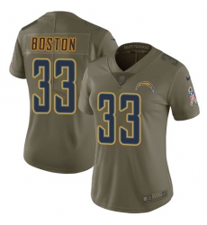 Nike Chargers #33 Tre Boston Olive Womens Stitched NFL Limited 2017 Salute to Service Jersey Nike Chargers #33 Tre Boston Olive Womens Stitched NFL Limited 2017 Salute to Service Jersey