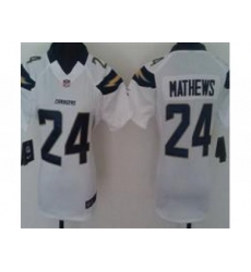 Nike Women San Diego Chargers #24 Ryan Mathews White Jerseys Nike Women San Diego Chargers #24 Ryan Mathews White Jerseys