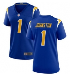 Women Los Angeles Chargers 1 Quentin Johnston Royal Stitched Game Jersey Women Los Angeles Chargers 1 Quentin Johnston Royal Stitched Game Jersey