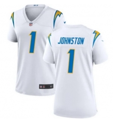 Women Los Angeles Chargers 1 Quentin Johnston White Stitched Game Jersey Women Los Angeles Chargers 1 Quentin Johnston White Stitched Game Jersey