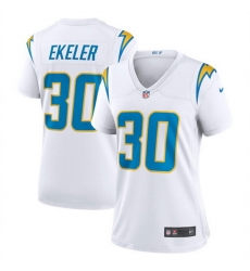 Women Los Angeles Chargers 30 Austin Ekeler White Stitched Game Jersey Women Los Angeles Chargers 30 Austin Ekeler White Stitched Game Jersey