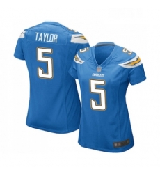 Womens Los Angeles Chargers 5 Tyrod Taylor Game Electric Blue Alternate Football Jersey Womens Los Angeles Chargers 5 Tyrod Taylor Game Electric Blue Alternate Football Jersey