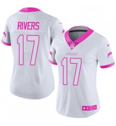 Womens Nike Los Angeles Chargers 17 Philip Rivers Limited WhitePink Rush Fashion NFL Jersey Womens Nike Los Angeles Chargers 17 Philip Rivers Limited WhitePink Rush Fashion NFL Jersey