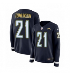Womens Nike Los Angeles Chargers 21 LaDainian Tomlinson Limited Navy Blue Therma Long Sleeve NFL Jersey Womens Nike Los Angeles Chargers 21 LaDainian Tomlinson Limited Navy Blue Therma Long Sleeve NFL Jersey