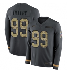 Chargers 99 Jerry Tillery Anthracite Salute to Service Youth Stitched Football Limited Therma Long Sleeve Jersey Chargers 99 Jerry Tillery Anthracite Salute to Service Youth Stitched Football Limited Therma Long Sleeve Jersey