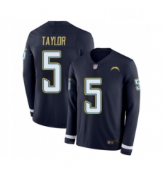 Youth Los Angeles Chargers 5 Tyrod Taylor Limited Navy Blue Therma Long Sleeve Football Jersey Youth Los Angeles Chargers 5 Tyrod Taylor Limited Navy Blue Therma Long Sleeve Football Jersey