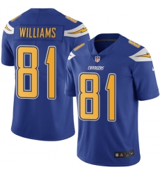 Youth Nike Chargers #81 Mike Williams Electric Blue Stitched NFL Limited Rush Jersey Youth Nike Chargers #81 Mike Williams Electric Blue Stitched NFL Limited Rush Jersey