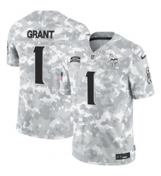 Men Minnesota Vikings 1 Bud Grant 2024 F U S E Arctic Camo Salute To Service Limited Stitched Football Jersey Men Minnesota Vikings 1 Bud Grant 2024 F U S E Arctic Camo Salute To Service Limited Stitched Football Jersey