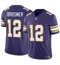 Men Minnesota Vikings 12 Max Brosmer Purple 2025 F U S E  Throwback Vapor Untouchable Limited Stitched Jersey