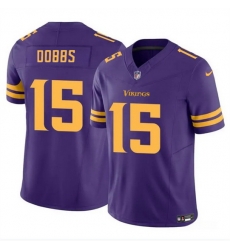 Men Minnesota Vikings 15 Josh Dobbs Purple 2023 F U S E Color Rush Stitched Jersey Men Minnesota Vikings 15 Josh Dobbs Purple 2023 F U S E Color Rush Stitched Jersey