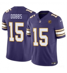 Men Minnesota Vikings 15 Josh Dobbs Purple 2023 F U S E Throwback With John Madden Patch Vapor Limited Stitched Football Jersey Men Minnesota Vikings 15 Josh Dobbs Purple 2023 F U S E Throwback With John Madden Patch Vapor Limited Stitched Football Jersey