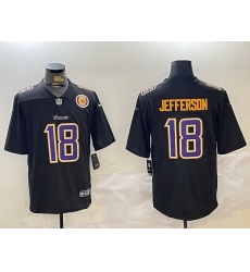Men Minnesota Vikings 18 Justin Jefferson Black Vapor Untouchable Limited Stitched Jersey 2 Men Minnesota Vikings 18 Justin Jefferson Black Vapor Untouchable Limited Stitched Jersey 2