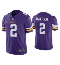 Men Minnesota Vikings 2 Alexander Mattison Purple Vapor Untouchable Limited Stitched Jersey Men Minnesota Vikings 2 Alexander Mattison Purple Vapor Untouchable Limited Stitched Jersey