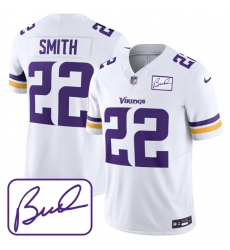Men Minnesota Vikings 22 Harrison Smith White 2023 F U S E Bud Grant Patch Limited Stitched Jersey Men Minnesota Vikings 22 Harrison Smith White 2023 F U S E Bud Grant Patch Limited Stitched Jersey