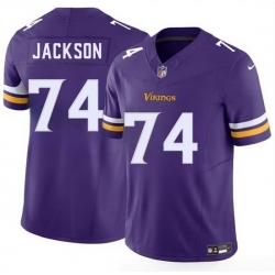 Men Minnesota Vikings 74 Donovan Jackson Purple 2025 Draft F U S E  Vapor Untouchable Limited Stitched Jersey