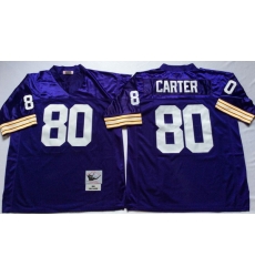 Men Minnesota Vikings 80 Cris Carter Purple M&N Throwback Jersey Men Minnesota Vikings 80 Cris Carter Purple M&N Throwback Jersey