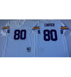 Men Minnesota Vikings 80 Cris Carter White M&N Throwback Jersey Men Minnesota Vikings 80 Cris Carter White M&N Throwback Jersey