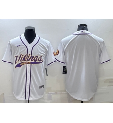 Men Minnesota Vikings Blank White With Patch Cool Base Stitched Baseball Jersey Men Minnesota Vikings Blank White With Patch Cool Base Stitched Baseball Jersey