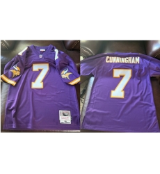 Men Minnesota Vikings Mitchell Ness Randall Cunningham #7 Purple Stitched NFL Jersey Men Minnesota Vikings Mitchell Ness Randall Cunningham #7 Purple Stitched NFL Jersey