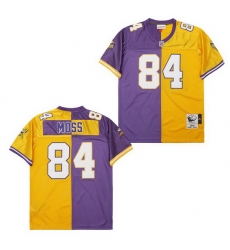 Men Minnesota Vikings Randy Moss #84 Gold Purple Stitched NFL Football Jersey Men Minnesota Vikings Randy Moss #84 Gold Purple Stitched NFL Football Jersey