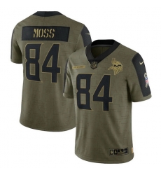 Men's Minnesota Vikings Randy Moss Nike Olive 2021 Salute To Service Retired Player Limited Jersey Men's Minnesota Vikings Randy Moss Nike Olive 2021 Salute To Service Retired Player Limited Jersey