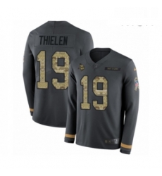 Mens Nike Minnesota Vikings 19 Adam Thielen Limited Black Salute to Service Therma Long Sleeve NFL Jersey Mens Nike Minnesota Vikings 19 Adam Thielen Limited Black Salute to Service Therma Long Sleeve NFL Jersey