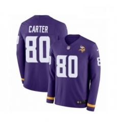 Mens Nike Minnesota Vikings 80 Cris Carter Limited Purple Therma Long Sleeve NFL Jersey Mens Nike Minnesota Vikings 80 Cris Carter Limited Purple Therma Long Sleeve NFL Jersey