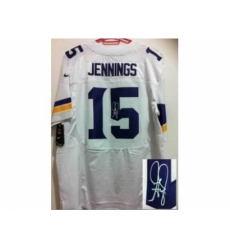 Nike Minnesota Vikings 15 Greg Jennings white Elite signature NFL Jersey Nike Minnesota Vikings 15 Greg Jennings white Elite signature NFL Jersey