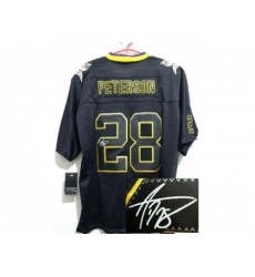 Nike Minnesota Vikings 28 Adrian Peterson Black Elite Light Out Signed NFL Jersey Nike Minnesota Vikings 28 Adrian Peterson Black Elite Light Out Signed NFL Jersey